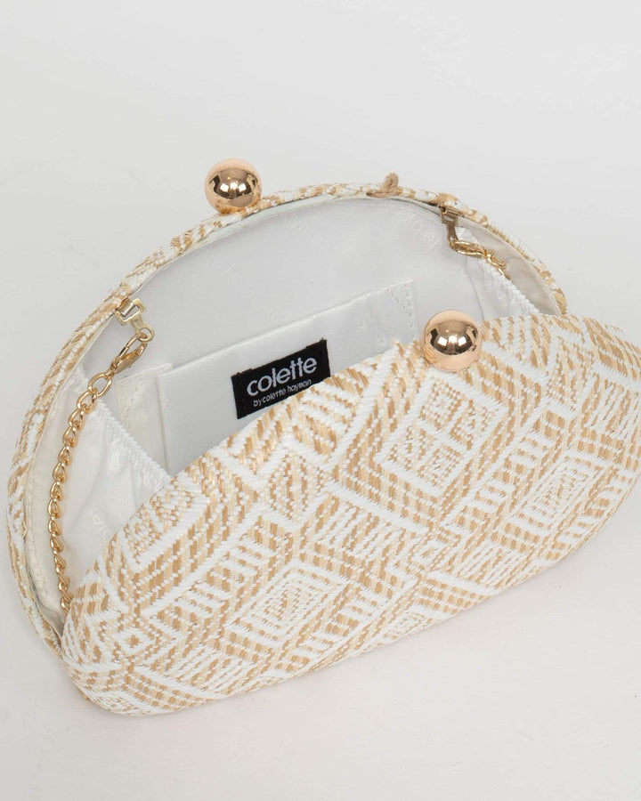 Colette by Colette Hayman Natural Jade Hardcase Tassel Clutch Bag