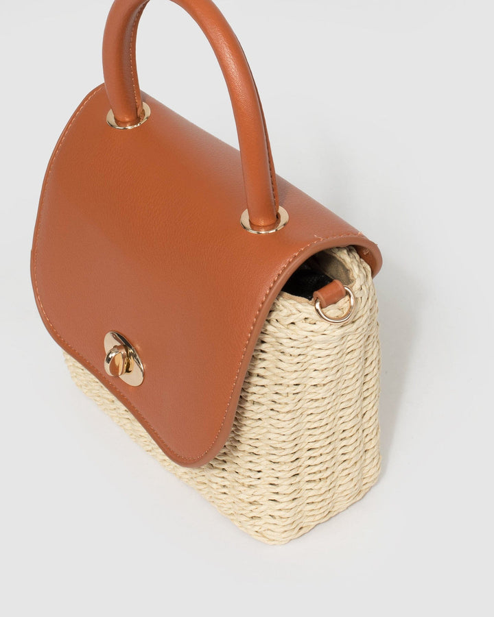 Colette by Colette Hayman Natural Malena Lock Top Handle Bag