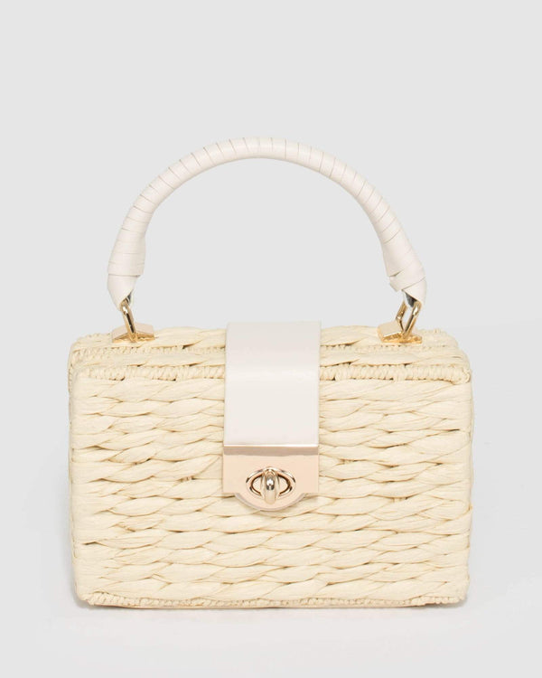 Natural Thea Trunk Straw Bag | Clutch Bags
