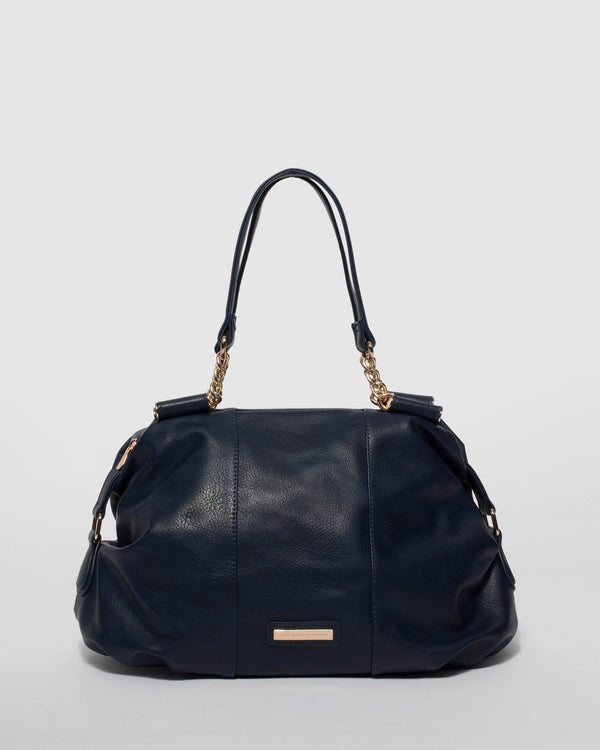 Navy Blue Akira Soft Hobo Bag | Slouch Bags