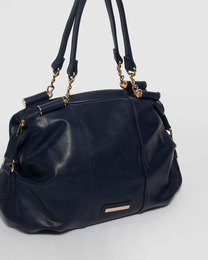 Navy Blue Akira Soft Hobo Bag | Slouch Bags