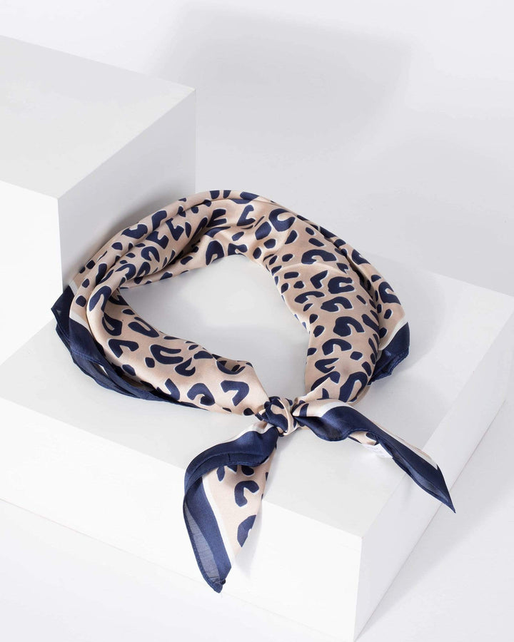 Colette by Colette Hayman Navy Blue Animal Print Headscarf