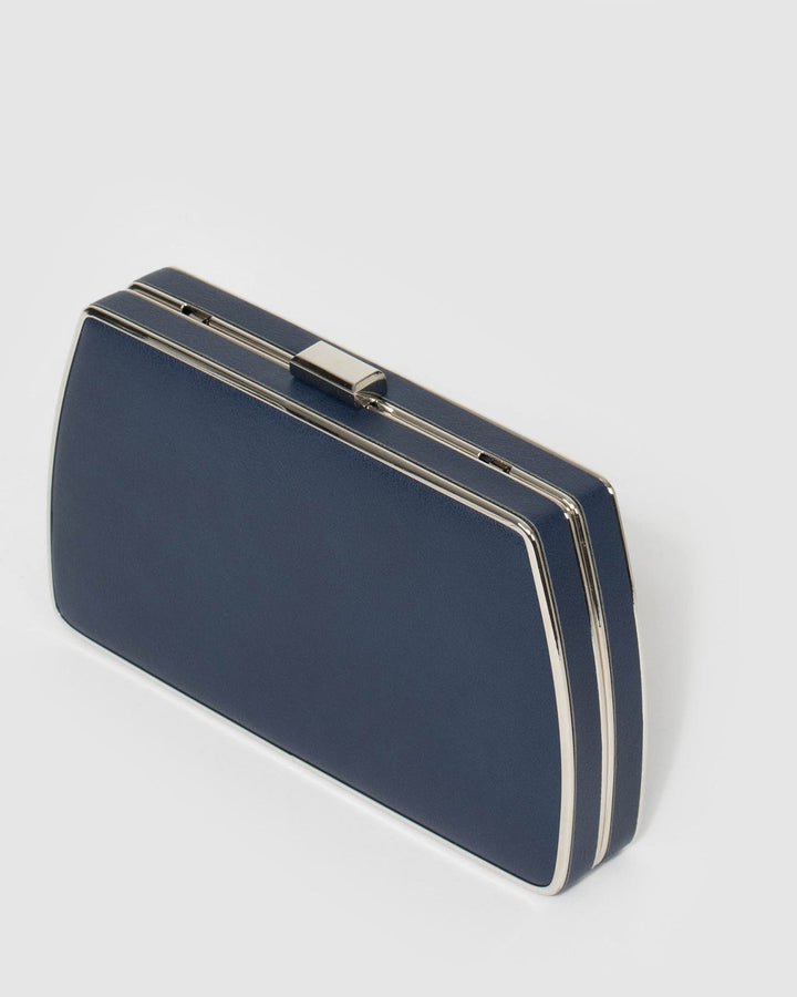 Colette by Colette Hayman Navy Blue Claudette Hardcase Clutch Bag