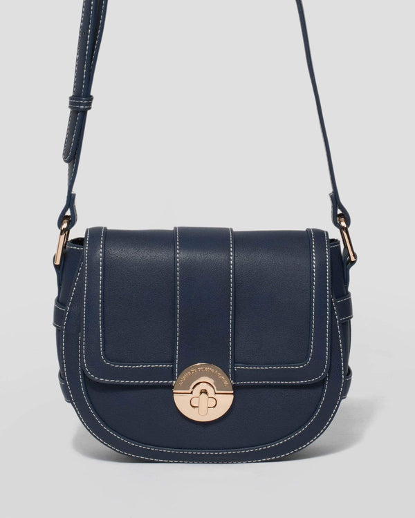 Navy Blue Finley Saddle Bag | Crossbody Bags