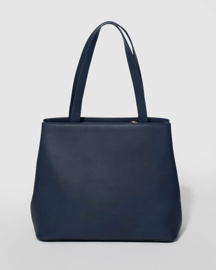 Navy Blue Hannah Zip Tote Bag | Tote Bags