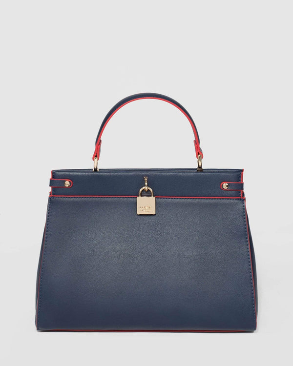 Colette by Colette Hayman Navy Blue Julia Lock Tote Bag