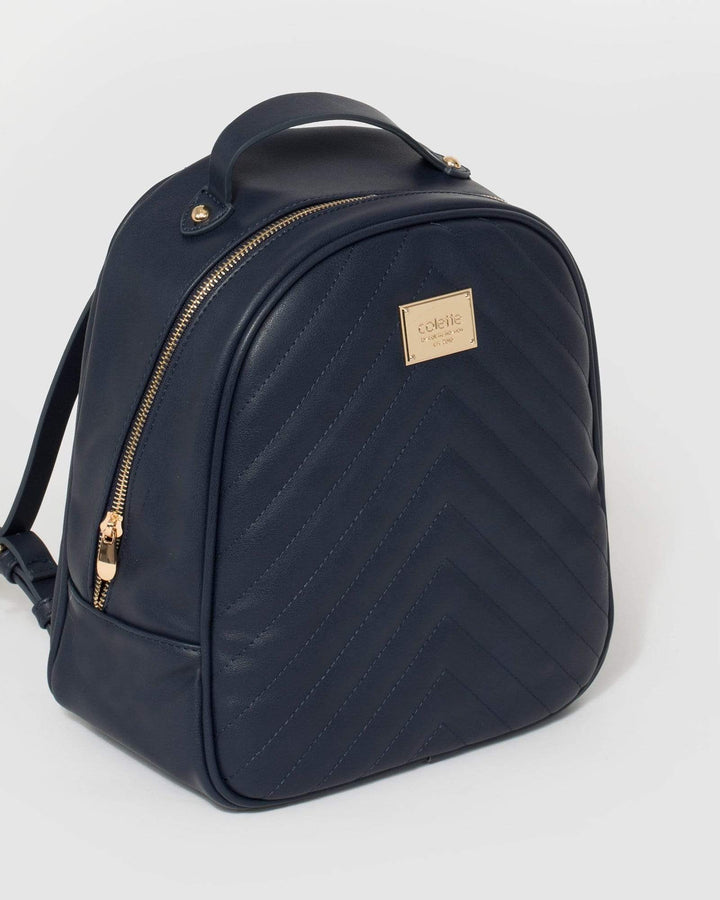 Navy Blue Kat Arrow Quilt Backpack | Backpacks