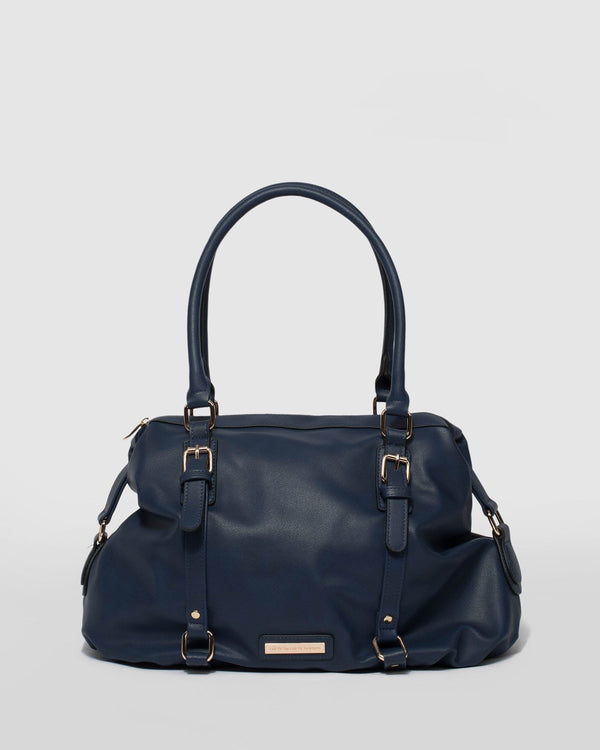 Navy Blue Keira Soft Hobo Bag | Slouch Bags