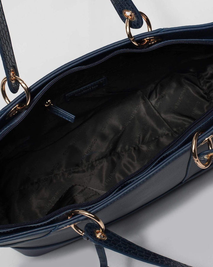 Navy Blue Maria Tassel Tote Bag | Tote Bags