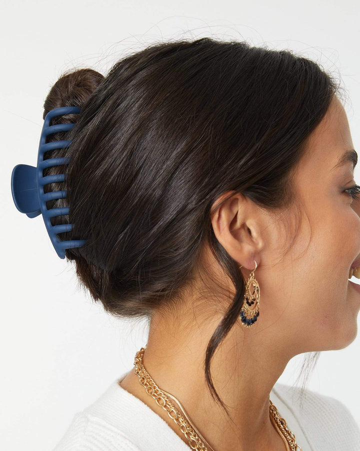 Navy Blue Matte Hair Claw Clip | Accessories