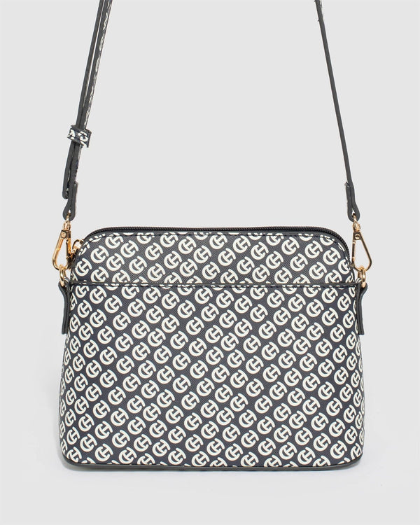 Colette by Colette Hayman Navy Blue Monogram Karen Crossbody Bag