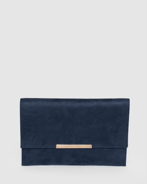 Navy Blue Primrose Clutch Bag | Clutch Bags