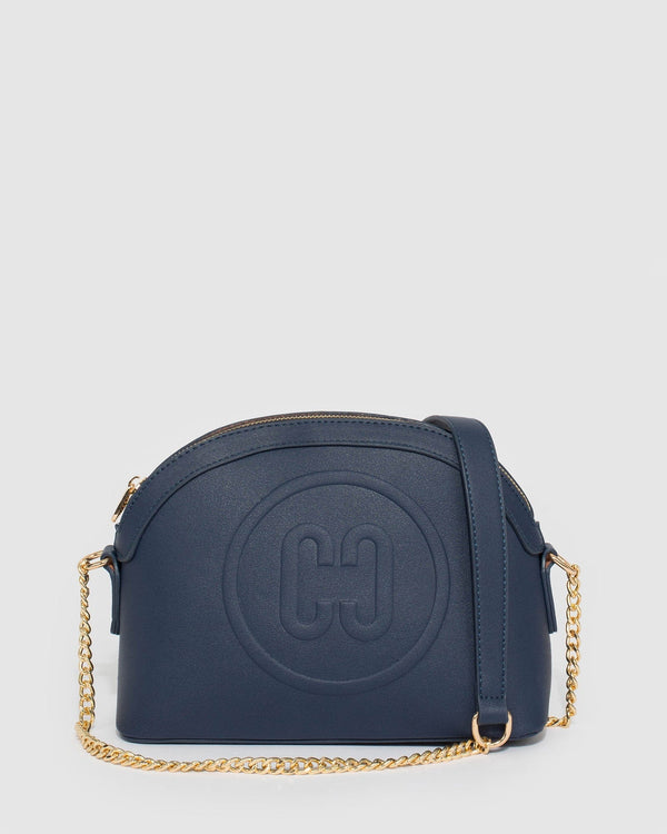Colette by Colette Hayman Navy Blue Raina Embossed Crossbody Bag