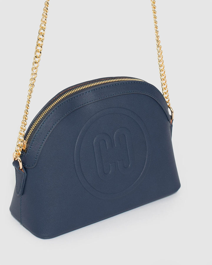 Colette by Colette Hayman Navy Blue Raina Embossed Crossbody Bag