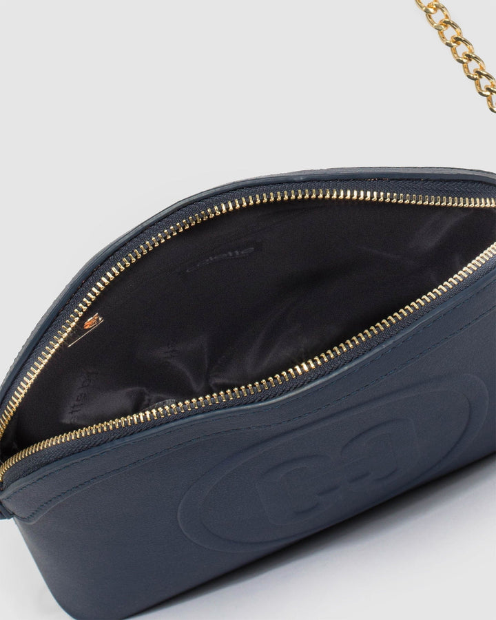 Colette by Colette Hayman Navy Blue Raina Embossed Crossbody Bag