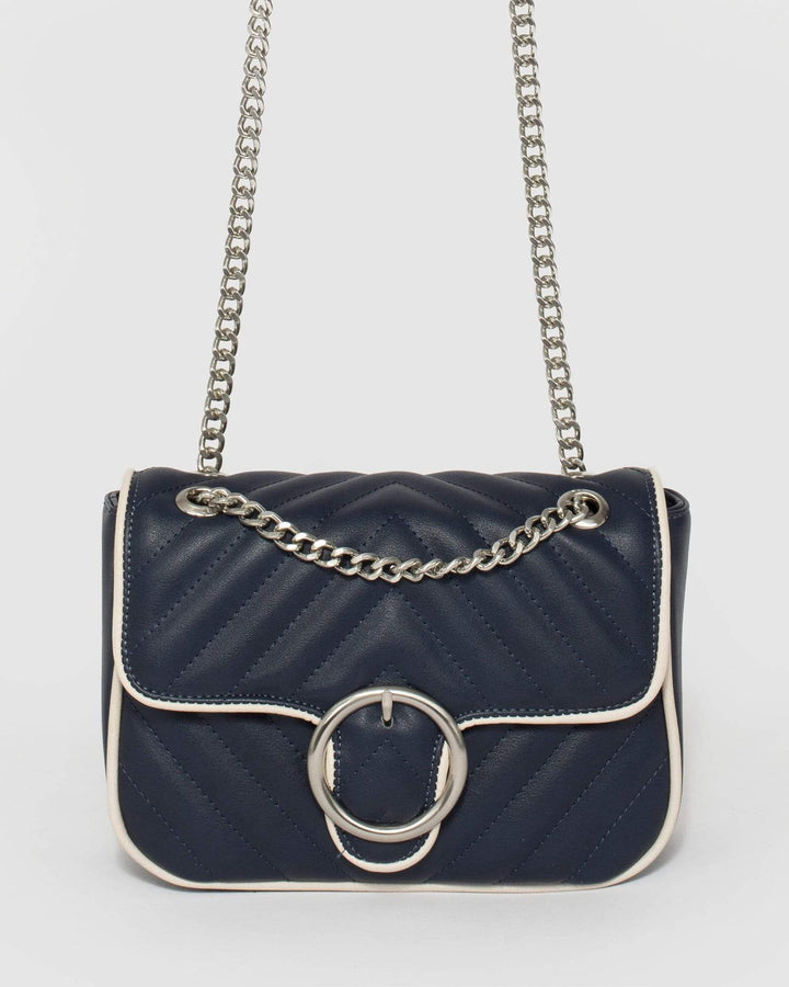 Colette by Colette Hayman Navy Blue Sara Quilted Crossbody Bag
