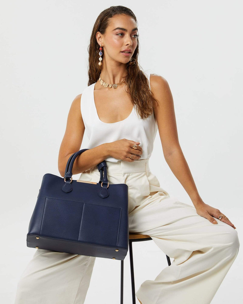 Navy Blue Spencer Tech Tote Bag