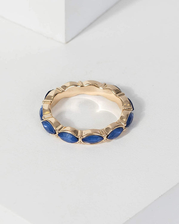 Navy Blue Statement Band Ring | Rings