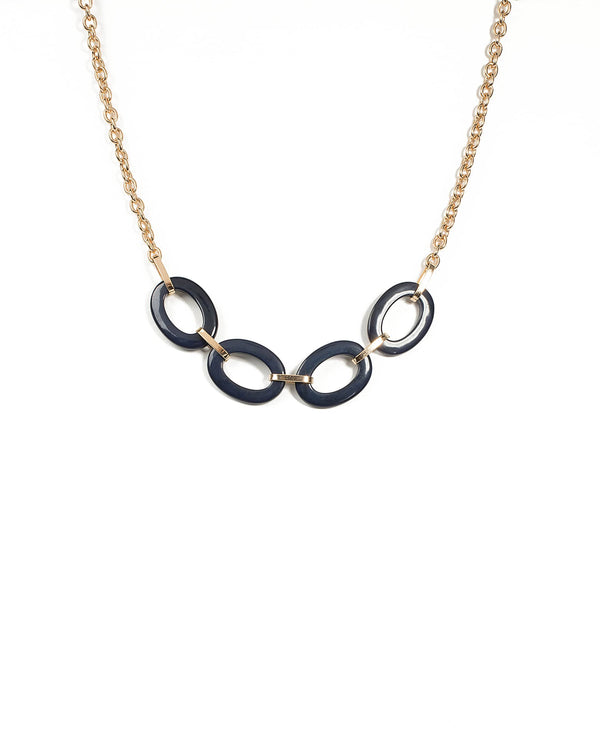 Colette by Colette Hayman Navy Oval Link Short Necklace