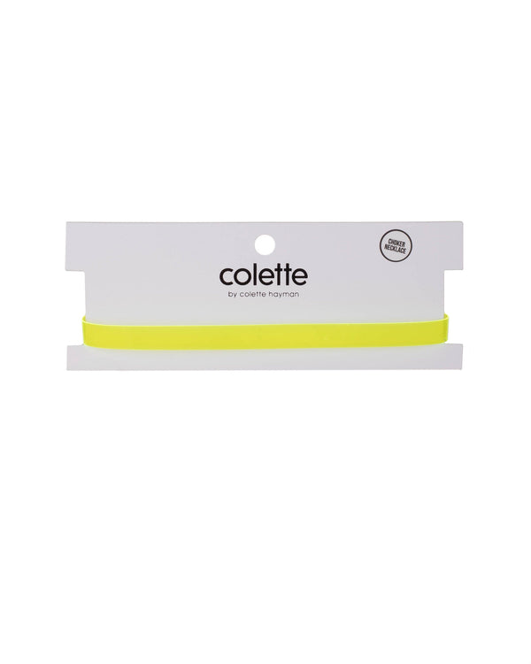 Colette by Colette Hayman Neon Yellow Gold Tone Velvet Choker Necklace
