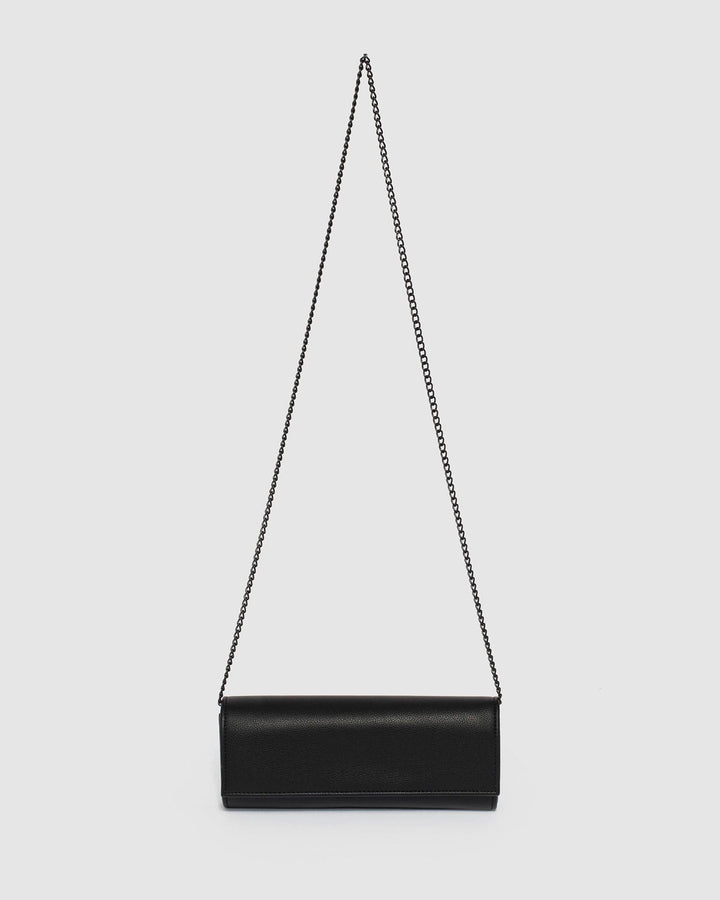Colette by Colette Hayman Nolene Fold Over Black Clutch Bag