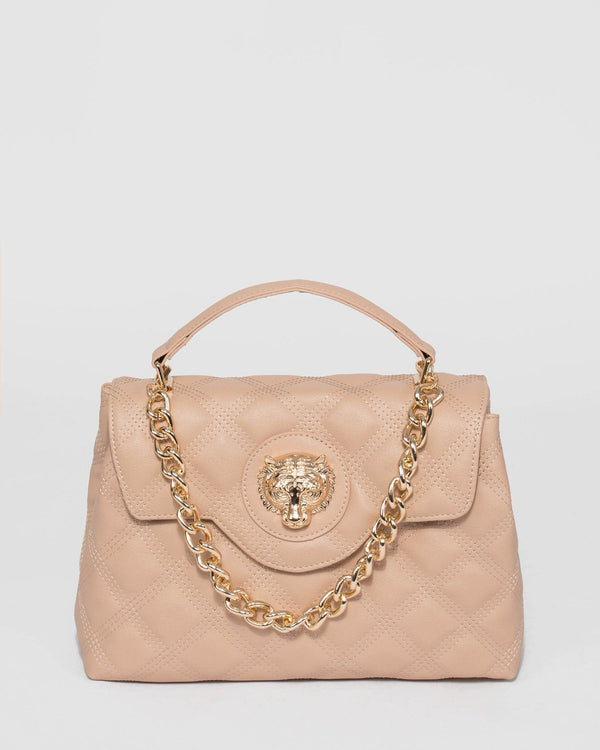 Nude Asma Chain Quilt Bag | Tote Bags