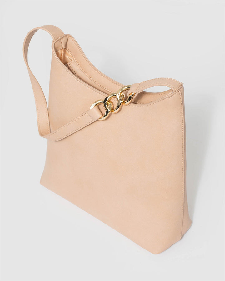 Colette by Colette Hayman Nude Bella Chain Slouch Bag