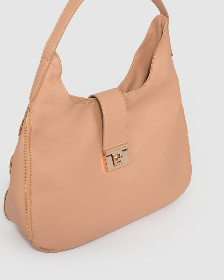 Nude Carmen Slouch Buckle Tote Bag | Slouch Bags