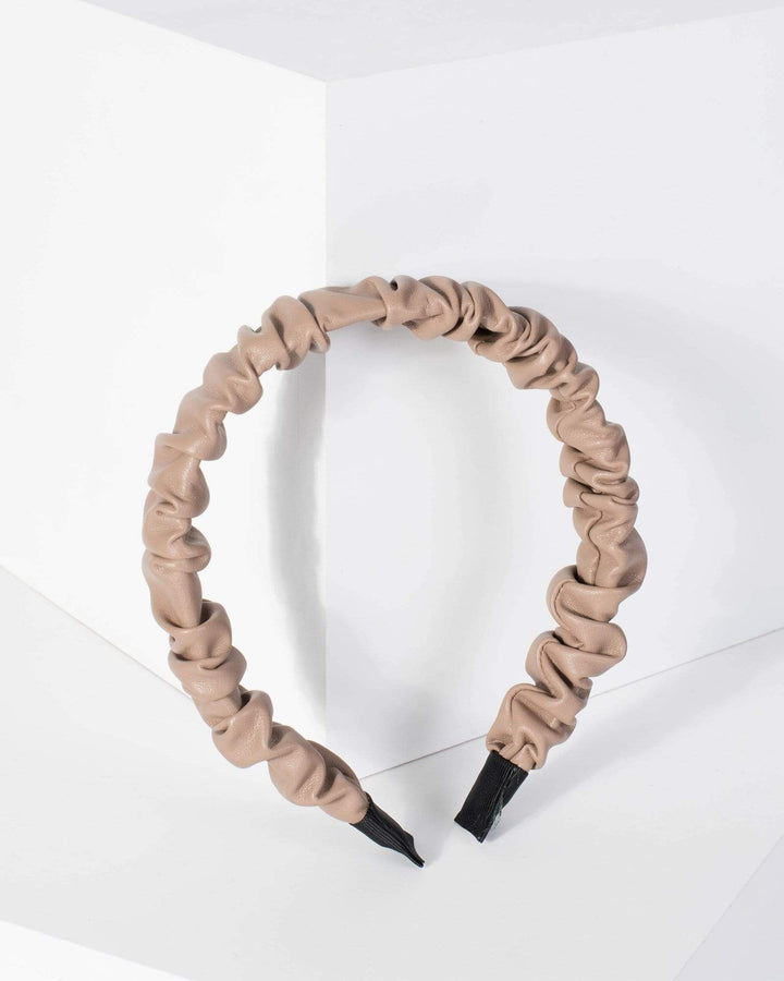 Nude Crinkle Fabric Headband | Accessories