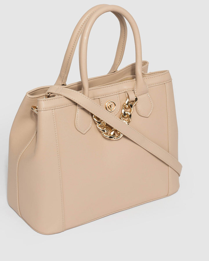 Colette by Colette Hayman Nude Finley Chain Tote Bag