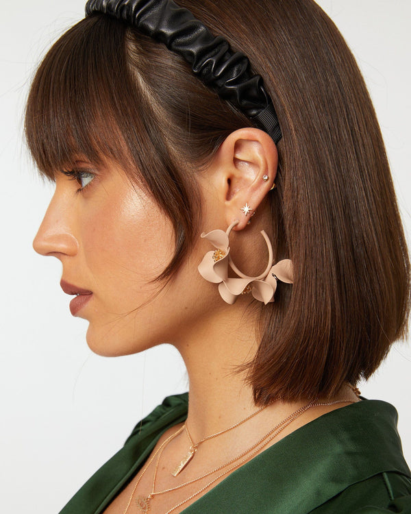 Nude Flower Hoop Earrings | Earrings