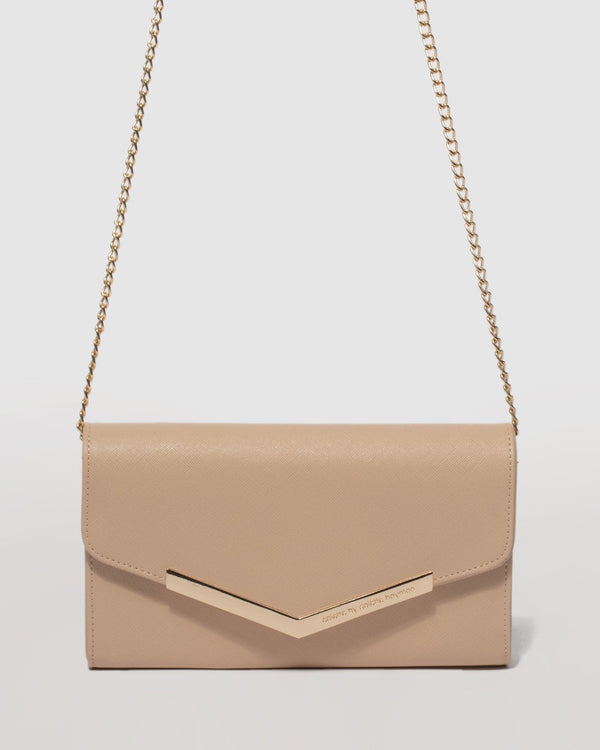 Nude Kiah Arrow Clutch Bag | Clutch Bags