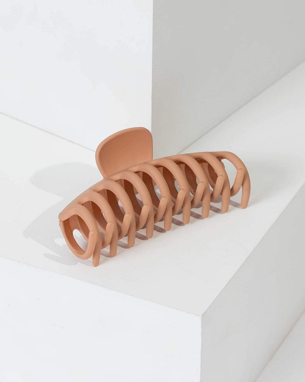 Nude Large Matte Claw Clip | Hair Accessories
