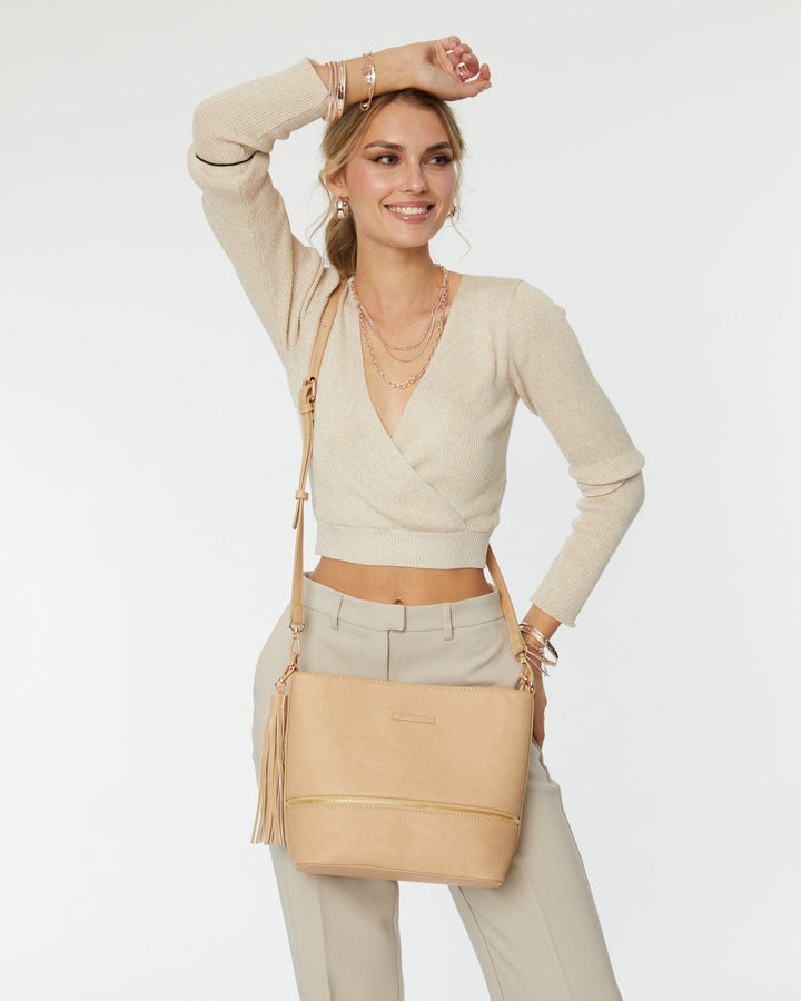 Nude Pia Tassel Medium Crossbody Bag | Crossbody Bags