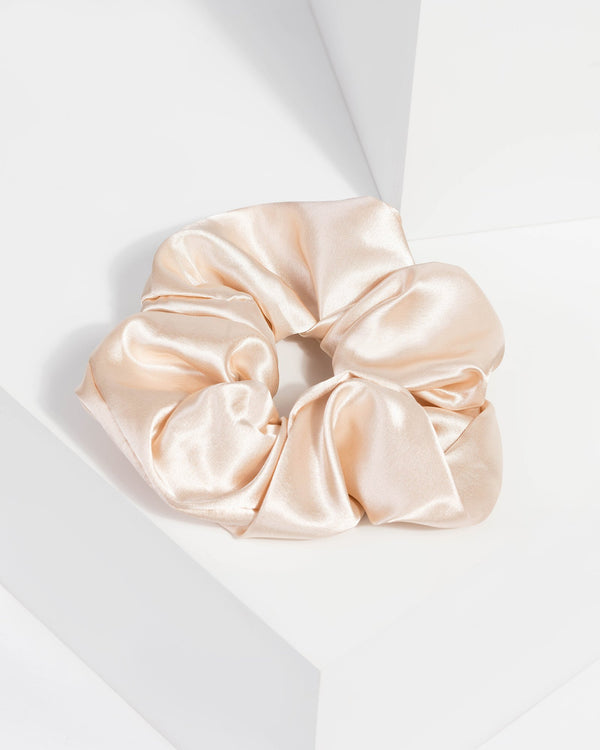 Nude Satin Large Scrunchie | Hair Accessories