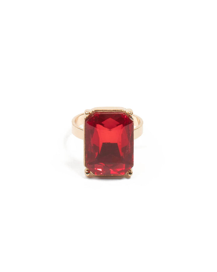 Colette by Colette Hayman Octagon Red Stone Cocktail Ring - Large