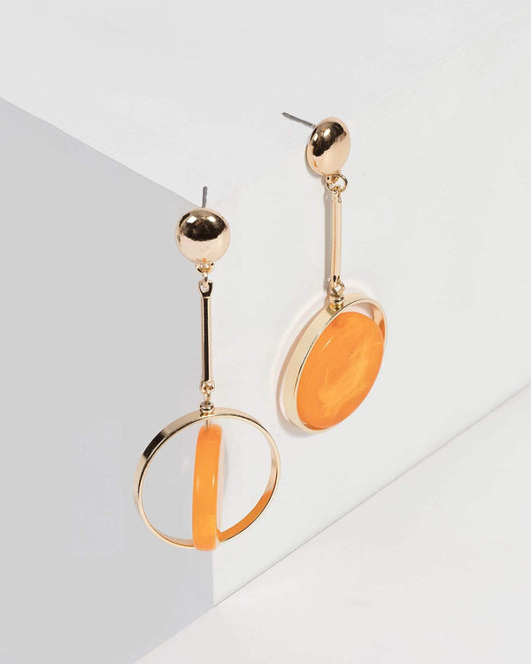 Orange Acrylic Drop Stud Earrings | Earrings