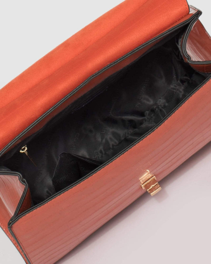 Orange Alexis Top Handle Bag | Tote Bags
