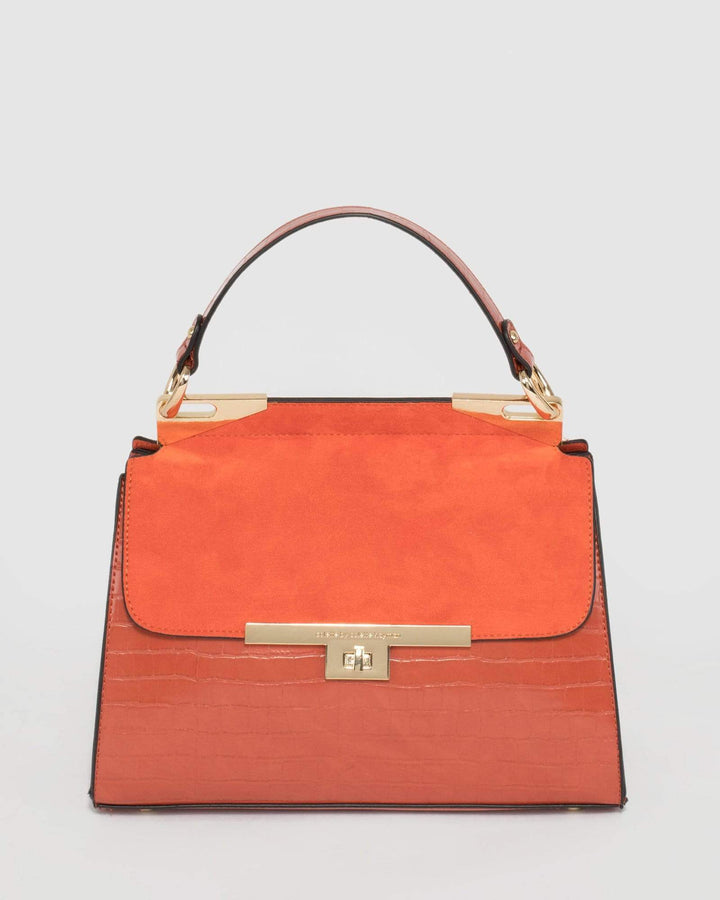 Orange Alexis Top Handle Bag | Tote Bags