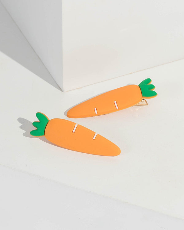 Orange Carrot Hair Slides | Hair Accessories
