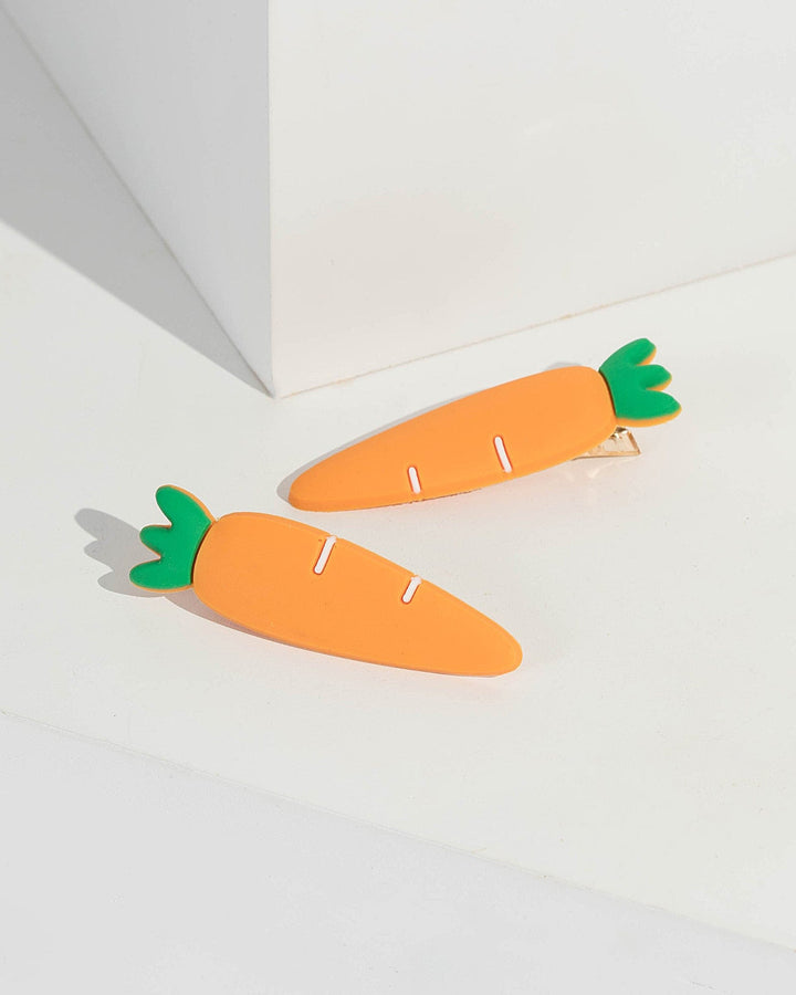 Orange Carrot Hair Slides | Hair Accessories