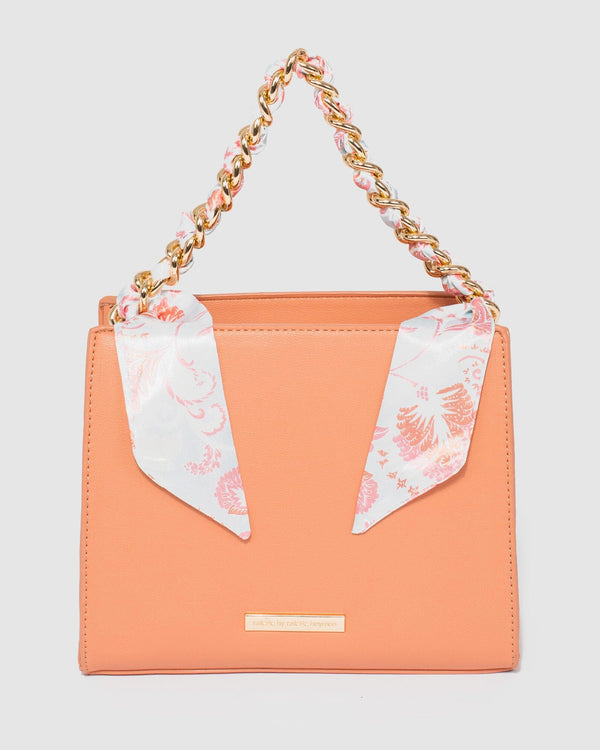 Colette by Colette Hayman Orange Dion Braided Chain Bag