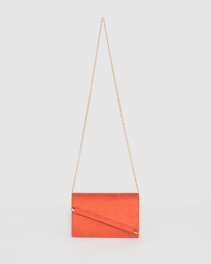 Orange Hannah Diagonal Bar Clutch Bag | Clutch Bags