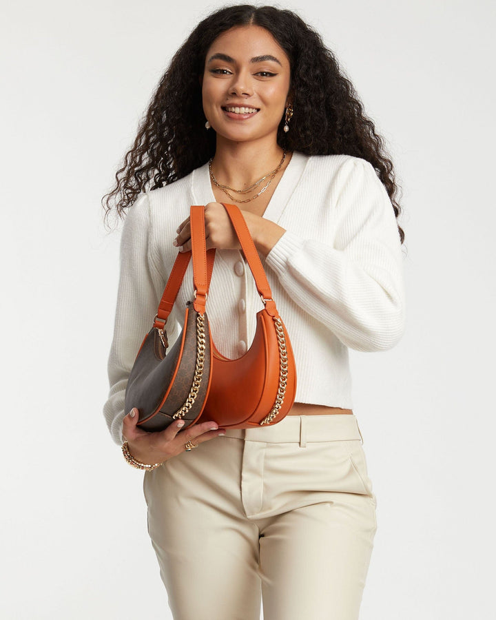 Orange Jasmin Baguette Bag | Shoulder Bags