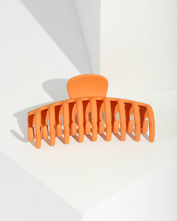 Orange Large Matte Claw Clip | Hair Accessories