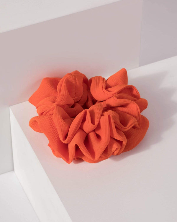 Orange Multi Frill Layer Scrunchie | Accessories
