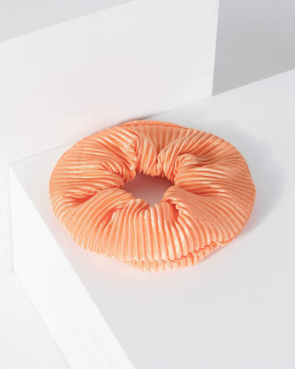 Orange Ribbed Scrunchie | Accessories