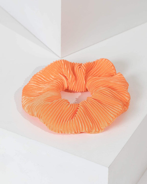 Orange Ribbed Scrunchie | Hair Accessories