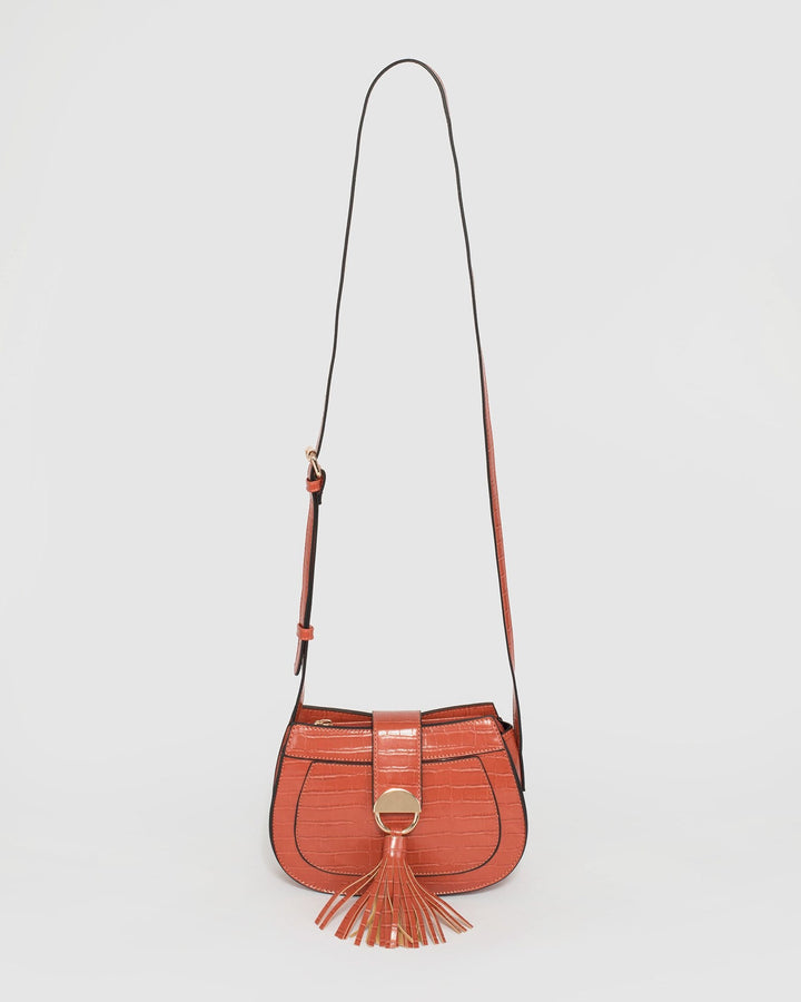 Orange Sofia Saddle Bag | Crossbody Bags
