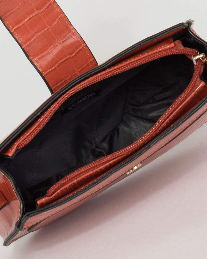 Orange Sofia Saddle Bag | Crossbody Bags